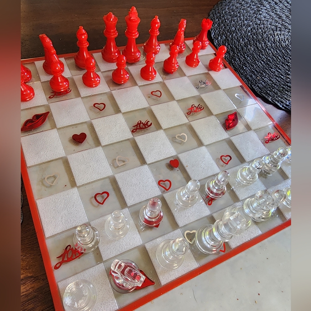 Valentine theme chess board